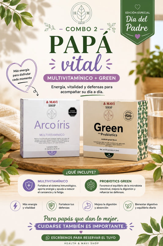 Combo Papá Vital: Multivitamínico Arcoíris + Probiotics Green